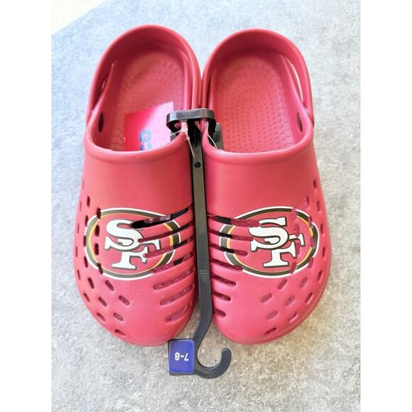 San Francisco 49ers FOCO Red Men\'s Big Logo Solid Clog w/ Strap NWT Size S 7-8 main image 4